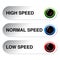 Button of speed - low, normal, high