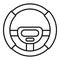 Button steering wheel icon, outline style