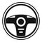 Button steering wheel icon, simple style