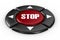 Button stop on white background