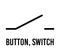 Button switch electronic component, vector icon flat design concept. Electricity physics scheme for education