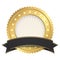 Button template gold with black banner
