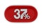 Button with thrity seven percent on white background. Isolated 3D illustration