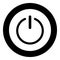 Button turn on or off icon the black color icon in circle or round