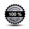 Button for website or app. Button - 100 guarantee quality, circular chrome label