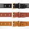 Buttoned leather wide belt with a big buckle in three color variations object