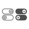 Buttons for active and inactive program add on line and solid icon, pcrepair concept, button vector sign on white