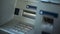 Buttons on ATM, close up of automated teller machine, secure money withdrawing