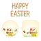 Buttons Happy easter basket with Easter eggs with butterflies vintage vector