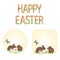 Buttons Happy easter rabbits and easter egg with butterfly vector