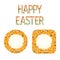 Buttons Happy easter with willow and forsythia vector