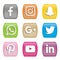 Buttons Icons of social media logos