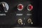 Buttons, knobs and lights of a guitar amplifier