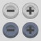 Buttons plus or minus icons