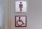 Buttons symbols man wheelchair