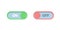 Buttons for turning on and off the mobile device. Green and red buttons. Switch on off. Mobile app interface design