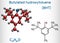 Butylated hydroxytoluene, BHT, dibutylhydroxytoluene molecule. It is lipophilic organic compound, antioxidant, food additive E321