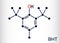 Butylated hydroxytoluene, BHT, dibutylhydroxytoluene molecule. It is lipophilic organic compound, antioxidant, food additive E321