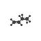 Butylene molecular structure vector icon