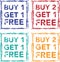 Buy 1 Get 1 Free Stamp Buy 2 Get 1 Free Vector