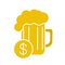 Buy beer glyph color icon