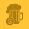 Buy beer glyph color icon