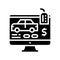 buy car online glyph icon vector illustration