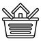 Buy house basket icon outline vector. Property business