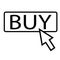 Buy icon on white background. flat style. buy now icon for your web site design, logo, app, UI. buy click gesture symbol. shoping