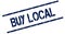 BUY LOCAL blue distressed rubber stamp.