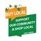 Buy local products - green and orange label for print