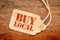 Buy local sign on a price tag