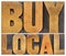 Buy local words in wood type