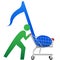 BUY MUSIC symbol person note in shopping cart