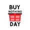 Buy Nothing Day lettering with shopping basket