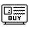 Buy order icon outline vector. Data summary