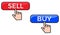 BUY and SELL button and finger click cursor