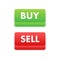 Buy sell button, great design for any purposes. Forex market. Flat vector illustration.