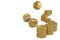 Buy or sell dices and gold coin stacks on white background.3D il