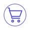 Buy, shopping cart circular line icon. Round sign. Flat style vector symbol.