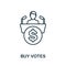 Buy Votes icon. Thin outline style design from corruption icons collection. Creative Buy Votes icon for web design, apps, software