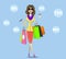 Buyer. Girl with shopping bags