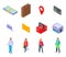 Buyer icons set, isometric style