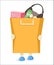 The buyer to keep a package with purchases. Flat vector illustration.
