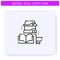 Buyers guide line icon. Editable illustration