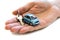 Buying a car, Motor vehicle rent, Lease or purchase, car and car keys in hand.