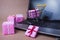 Buying gifts on the Internet. Online shopping, sales and e-Commerce.