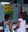 Buying meat at a Havana market stall, Cuba