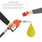 Buying petrol,concept.Fuel pump in hand man