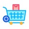 buying products and adding in market cart color icon vector illustration